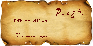 Péts Éva névjegykártya